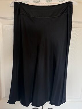 ECI New York Black Silk Blend Midi Skirt - Petite 6P
